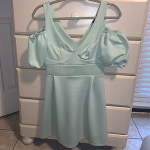 Boohoo mint green dress